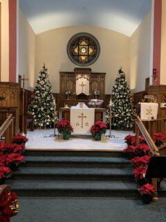 Alter decorated for Christmas